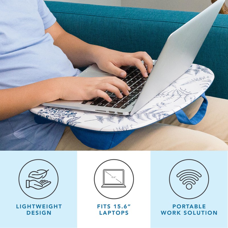 LAPGEAR MyStyle Portable Lap Desk with Cushion - Blue Garden