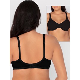 Fruit of The Loom Women's Cotton Stretch Extreme Comfort Bra 3 Pack Purple Velvet/Blushing/Black 38D