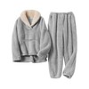 COZYPOIN Women's Fluffy Pajamas Set 2 Piece Soft Fleece Pjs Pullover Pants Loose Plush Sleepwear Warm Fuzzy Loungewear(Grey-XL)