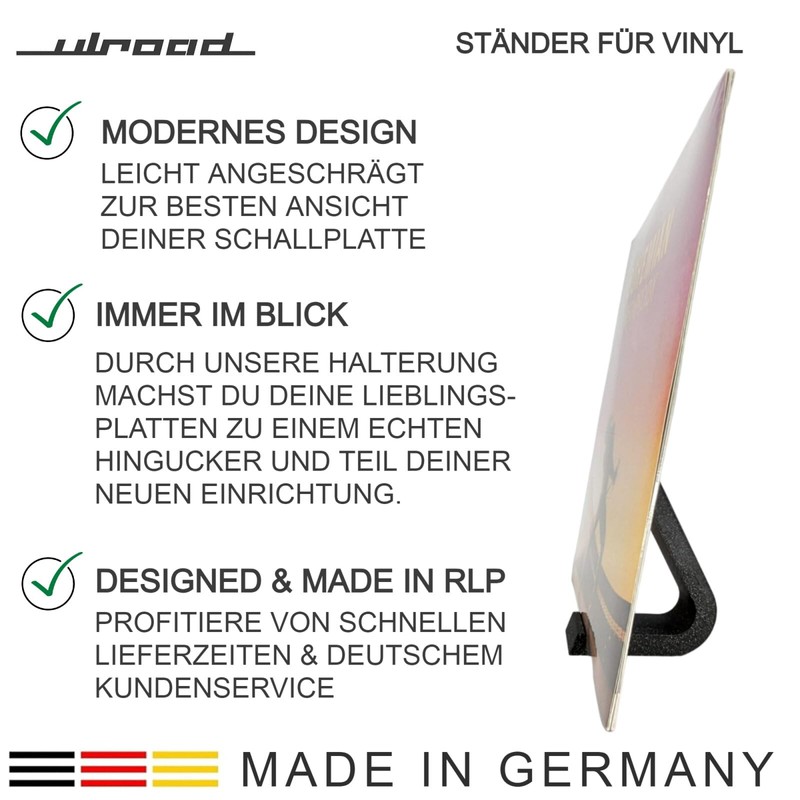 ULROAD Vinyl Record Stand, Vinyl Display, Record Holder, Decoration, 12