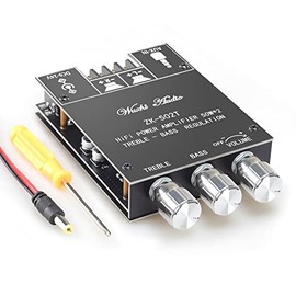 DAMGOO ZK-502T Bluetooth Amplifier Board with Treble and Bass Control, TPA3116D2 50W x 2, DC:9-24V, Bluetooth 5.0 AMP Board for Home Passive Speakers