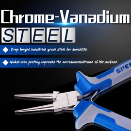 SPEEDWOX 5 Inches Round Nose Pliers Micro Round Pliers Wire Looping Pliers Mini Ultra Tapered Jaw Precision Nippers Functional with Spring Fine Pliers Craft Jewelry Making Hand Tools