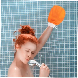 Housoutil 6pcs Exfoliating Gloves for Body Scrubbing Rayon Bathing Mitts Orange Back Scrubber for Easy Cleaning Muscle Relaxation Durable Comfortable Design