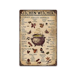 TRITXIY Kitchen Witchery Poster,Tin Signs 1 Pieces Reproduced Vintage, Retro Poster-8x12inch(20x30cm)