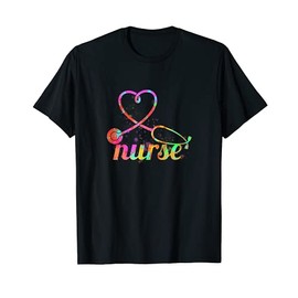 Nurse Colorful Beautiful Heart Shaped Statoscope T-Shirt