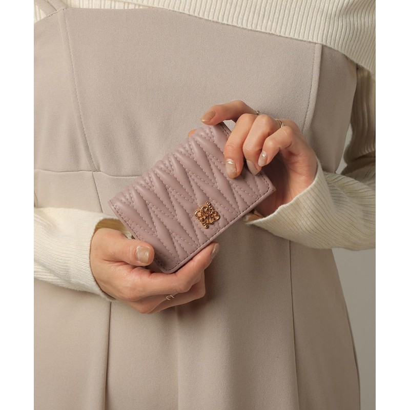 [アルトローズ] ピンク 名刺入れ レディース キルティング 2ポケット 名刺ケース 名刺ホルダー 20枚 30枚