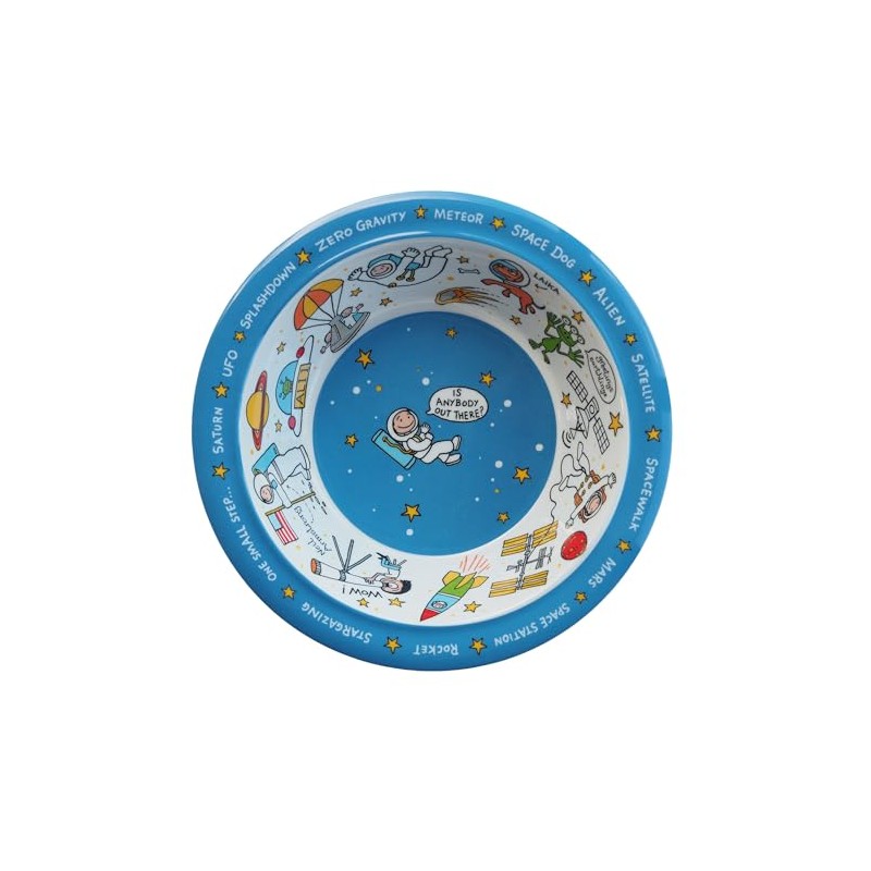 Tyrrell Katz Kids Space Printed Bowl in Blue Melamine -