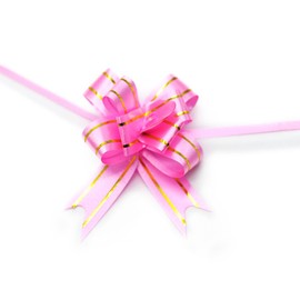 20 Pieces Pull Bow Decorative Assorted Colors BEADY Gift Wrap Ribbon Pull Bows for Christmas Wedding Party Birthday Car Holiday Presents Bags Baskets Bottles Decorations, Diameter 4.3inch, Pink