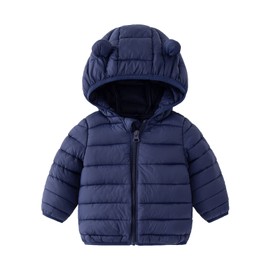 CECORC Winter Coats for Kids with Hoods Light Puffer Jacket for Girls, Boys | Baby, Infants, Toddlers, 2T,Navy