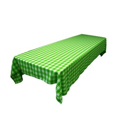 LA Linen Polyester Gingham Checkered Rectangular Tablecloth, White/Lime, 60" x 84"
