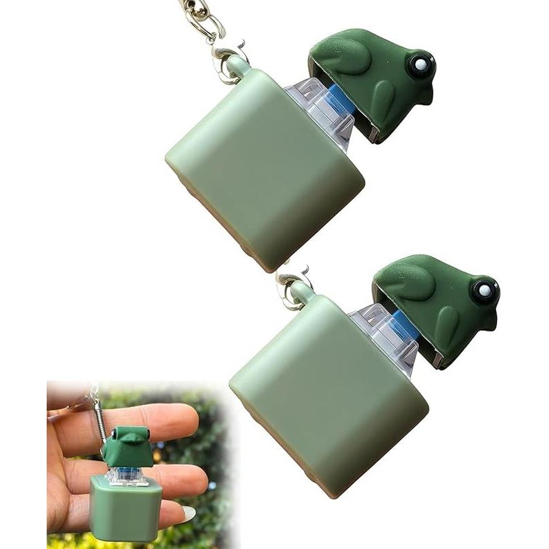 Croaking Frog Keychain, Replaceable Battery Croaking Frog Keychain, Fun Fidget