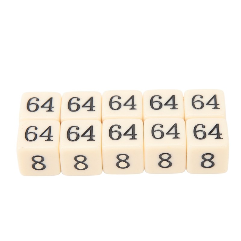 30PCS 6 Sided Number Dice 15.5mm Multiple Of 2 Number