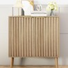 Vrullu Fluted Storage Cabinet, Free Standing Buffet, Wood Sideboard, Multifunctional