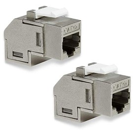 odedo 2x Keystone CAT 6A RJ45 Coupling Angled Network Connector 2x RJ 45 Socket