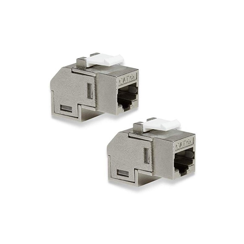 odedo 2x Keystone CAT 6A RJ45 Coupling Angled Network Connector