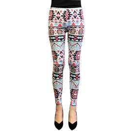 Wrapables Women’s Ultra-Soft and Stretchy Printed Leggings for Activewear and Workout, Aztec
