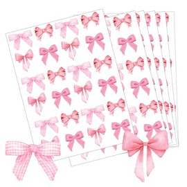 Pink Bow Sticker Coquette Pink Bows Stickers 500 Pcs Bow Envelopes Seals Labels Sticker Bowknot Paper Decal for Party Favor Small Business Supplies 1.5 Inch