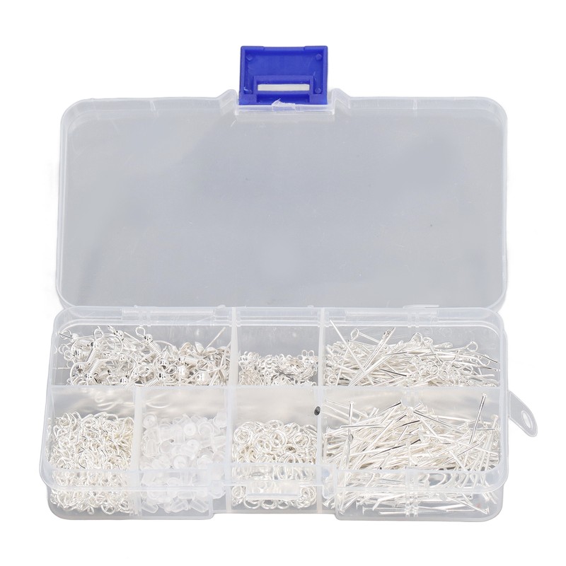 Earring Making Kit with Tweezers Ear Hooks Ear Pins Wax