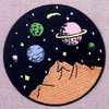 Mountains With Galaxy Outer Space Scene Patch Embroidered Applique Iron