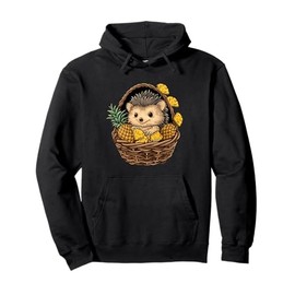 Pineapple Hedgehog Pineapple Lover Drawing Animal Print Pullover Hoodie