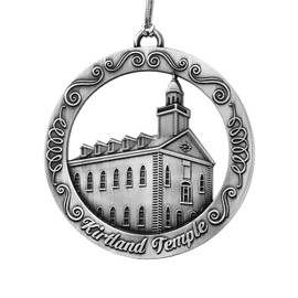 LDS Temple Ornament by Ringmasters | Antique Silver-Finish Hanging Ornament | LDS Missionary Ornament Exchange Ideas, (Kirtland Ohio)