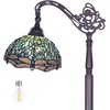 Pterying Tiffany Floor Lamp Dragonfly Stained Glass Floor Reading Bedroom