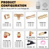 CheeMuii 58 Pcs Brass DOT Air Line Fittings Kit Push