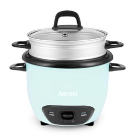 AROMA® 6-Cup (Cooked) / 1.5Qt. Rice & Grain Cooker (ARC-743-1NGBL), Light Blue