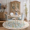 jinchan 8Ft Circle Rug, Floral Washable Carpet Non Slip Indoor,
