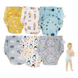 Pañales Ecológicos De Tela Para Bebé 6 Pañales 100 Algodón                                                                                            