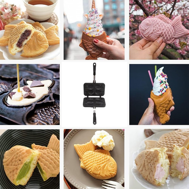 Taiyaki, Cast, Open Fire, Non-Stick