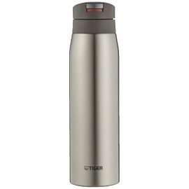 TIGER MCX-A602XC Tiger Water Bottle, 20.3 fl oz (600 ml), Sahara Mug, Stainless Steel Bottle, One-Touch, Lightweight, Clear Stainless Steel
