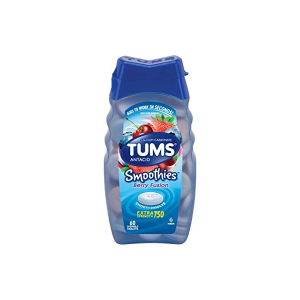 Tums Smooth Brry Fusion Size 60ct Tums Smoothies Berry Fusion Chewable Antacid Calcium Tablets