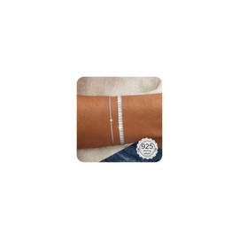 vidonio Women's Bracelet, 14 K Gold-Plated Bracelets, Adjustable Bracelets, Gold Set, Stackable Bracelet, 925 Silver with Cubic Zirconia, Diamond, Figaro Herringbone Bracelet, Jewellery, Gift for