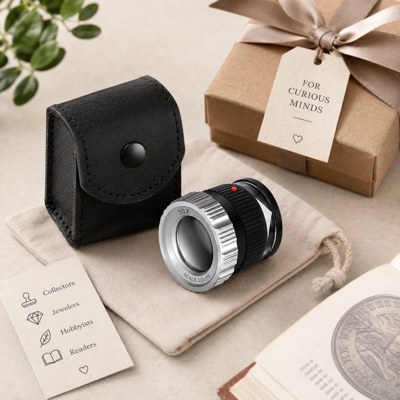 30X Pocket Magnifier for Jewelry & Coins – LED UV