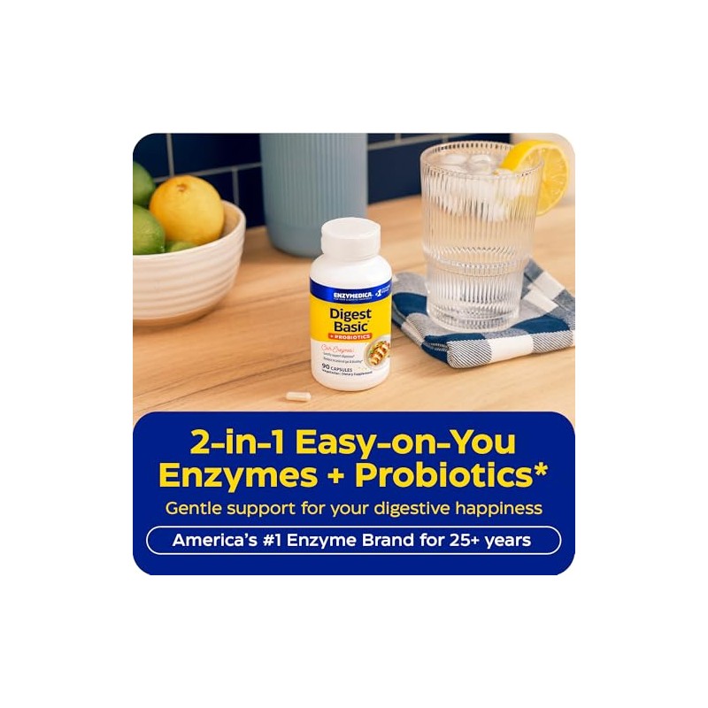 Enzymedica - Digest Basic + Probiotics, Essential Digestive Enzymes with