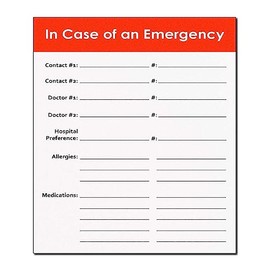 Emergency Contact Magnetic Sign For Children And Elderly By DCM Solutions (Burnt Orange, 10.5" H x 9" W)