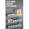 Rustproof Metal Storage Floating Shelf Wall Mounted Rectangular Shelf Bedroom,