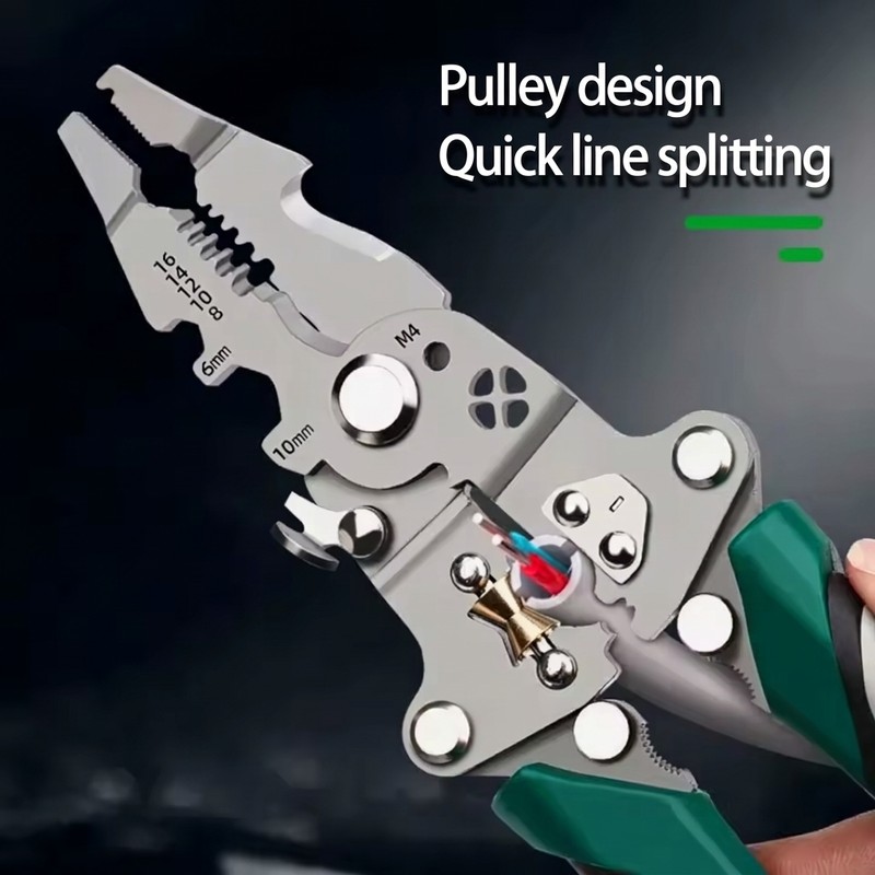 Wire Stripper Pliers for Electrical Work – Foldable Multifunctional Stripping