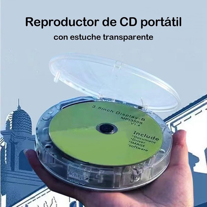 Byttlerom Protable Bluetooth CD Player Transparent Speaker Music with LCD