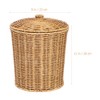 PRETYZOOM Wicker Trash Can Woven Trash Can Rattan Waste Basket