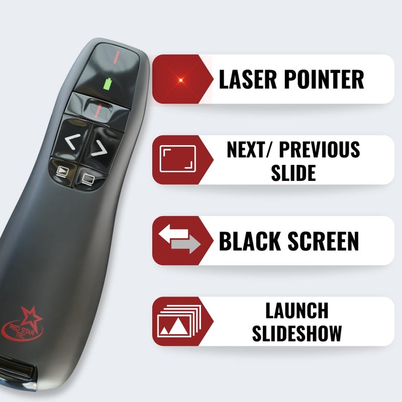 Red Star Tec Wireless Powerpoint and Keynote Presentation Remote Clicker