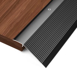 Orechic Aluminum Metal Door Threshold for Doorways, Ramps for Doorways up to 1.6", Wheelchair Accessible Transition Strip, for Tile, Wood, Vinyl, Marble Laminate Concrete Floors(Black,1pcs)