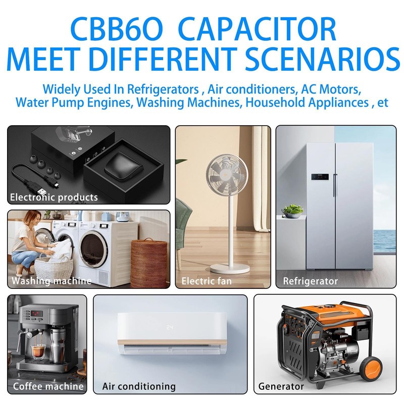 CBB60 60uF uf ± 5% Motor Start Run Capacitor MFD