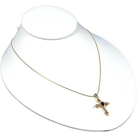 FindingKing White Leather Necklace Busts Slatwall Jewelry Display