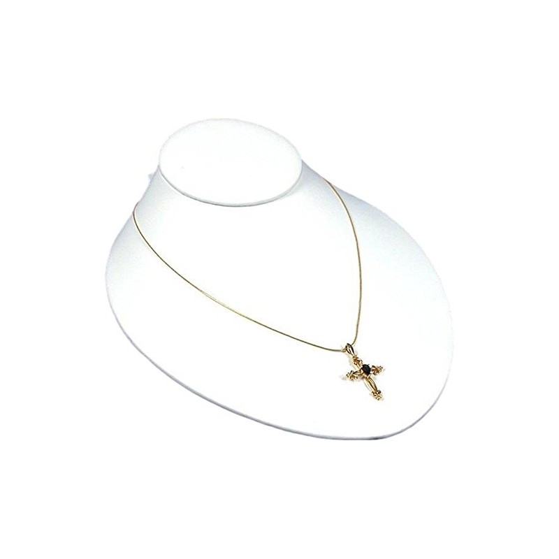 FindingKing White Leather Necklace Busts Slatwall Jewelry Display