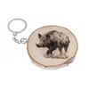 generico Schlüsselanhänger aus Naturholz mit Waldtier, Eu, Wildschwein, braun, One