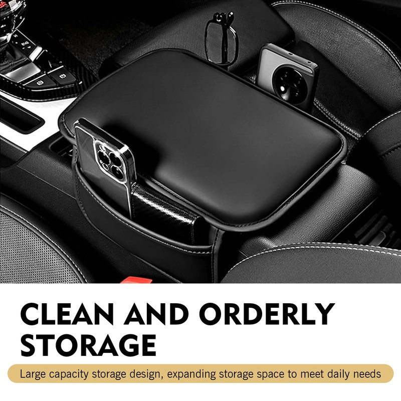 Car Center Console Cover, Waterproof Arm Rest Pad with 2