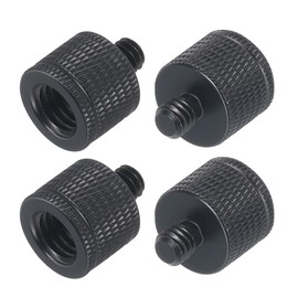 QUARKZMAN 4 Pack Microphone Stand Adapter M10 Female to 1/4 Male Camera Screw Thread Adapter for Microphone Tripod Stand Black