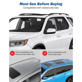 JOYTUTUS Roof Rack Cross Bars Compatible with Honda Pilot 2023-2025 Sport TrailSport Touring Elite with Raised Rails, Lockable Aluminum Crossbars for Roof Racks Canoes Bikes Skis(Not for LX & EX-L)